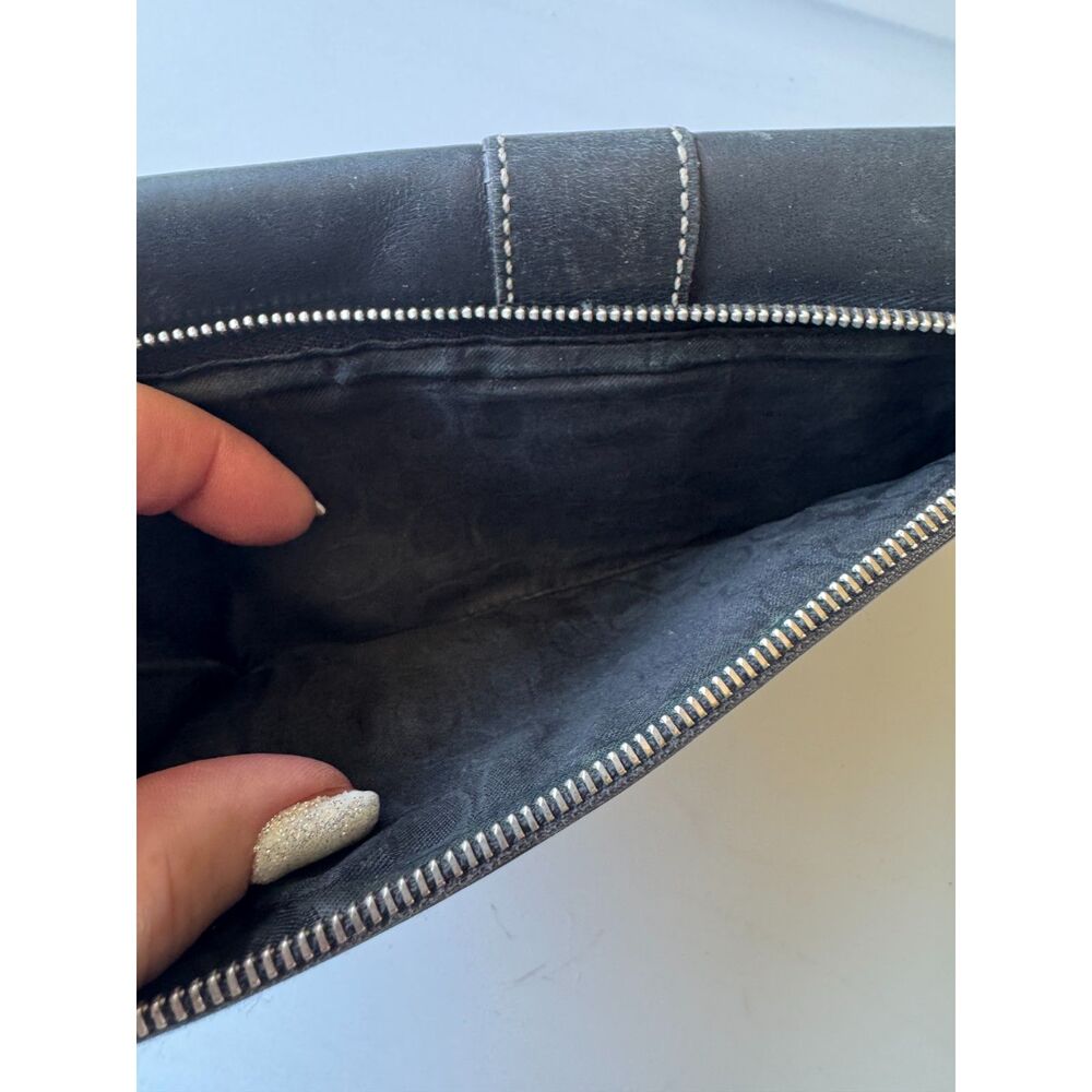 Coach Vintage Hampton Black Leather Trifold Wallet Y2K 1990s - Picture 5 of 10